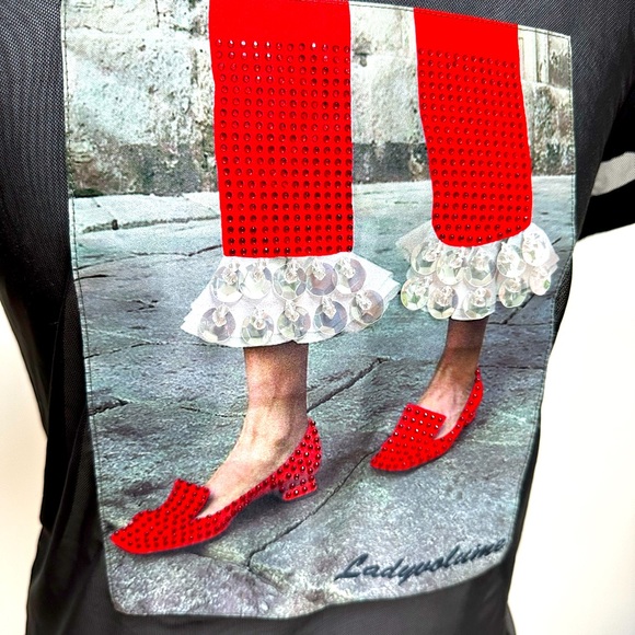 Statement graphic mesh tee. - Picture 2 of 3